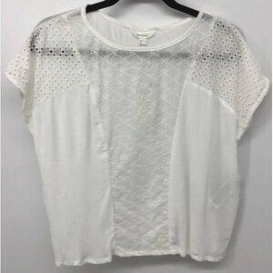 Springfield Top 2 White Eyelet Boxy Women New